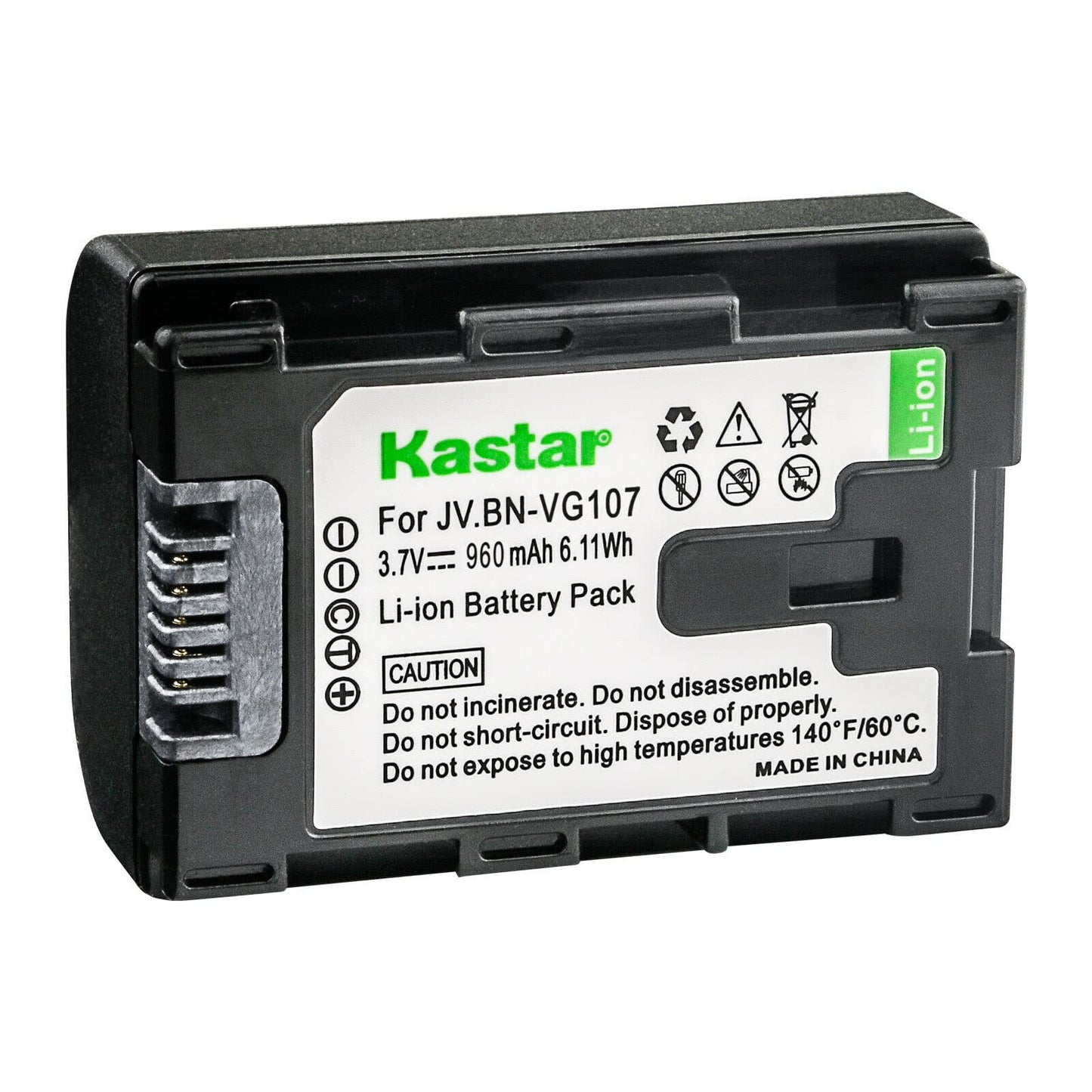Kastar BN-VG107 Battery 2-Pack Replacement for JVC GZ-HM980 GZ-HM990 GZ-MG680 GZ-MG750 GZ-MG750AU GZ-MG750AUC GZ-MG750BEK GZ-MG750BEU GZ-MG750BU
