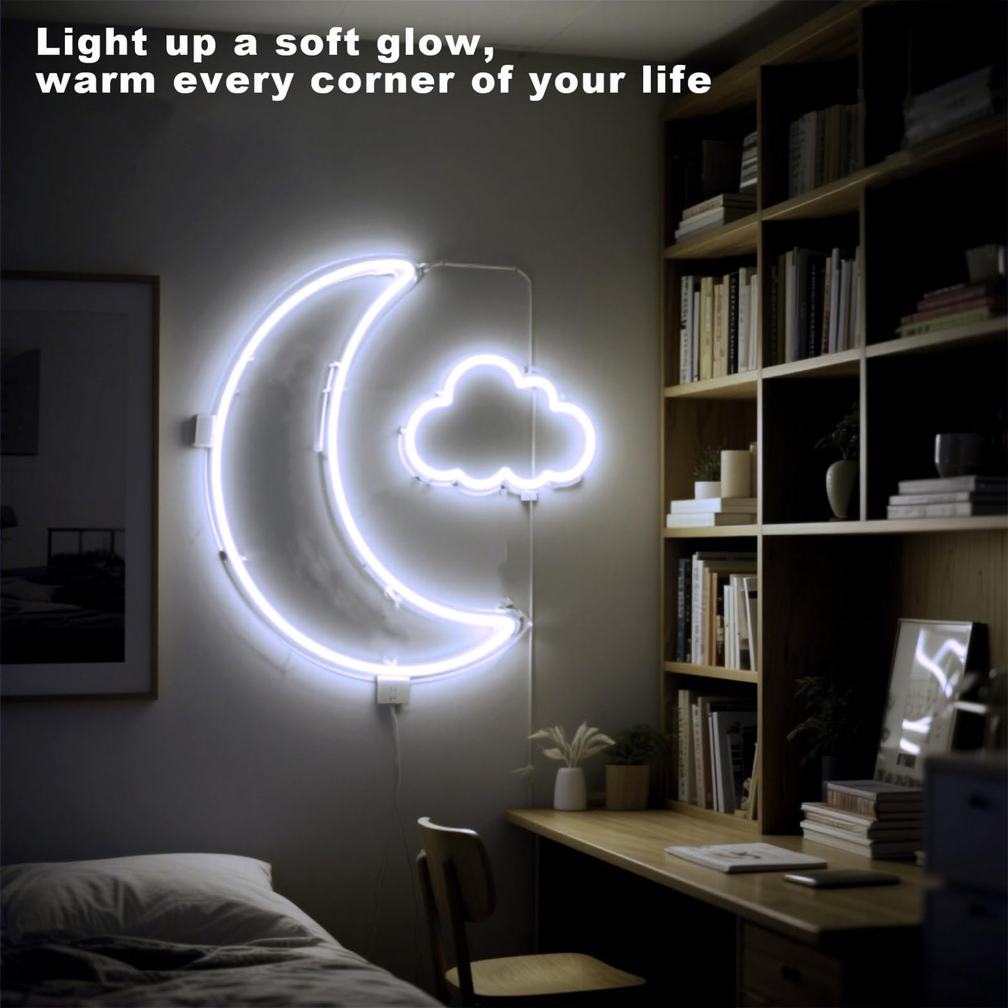 XINGZHI 6.56FT White Neon Light Strip, 5V USB White Led Strip Lights with Touch Controller, Flexible Neon Rope Light for Bedroom, Party, Home Decor