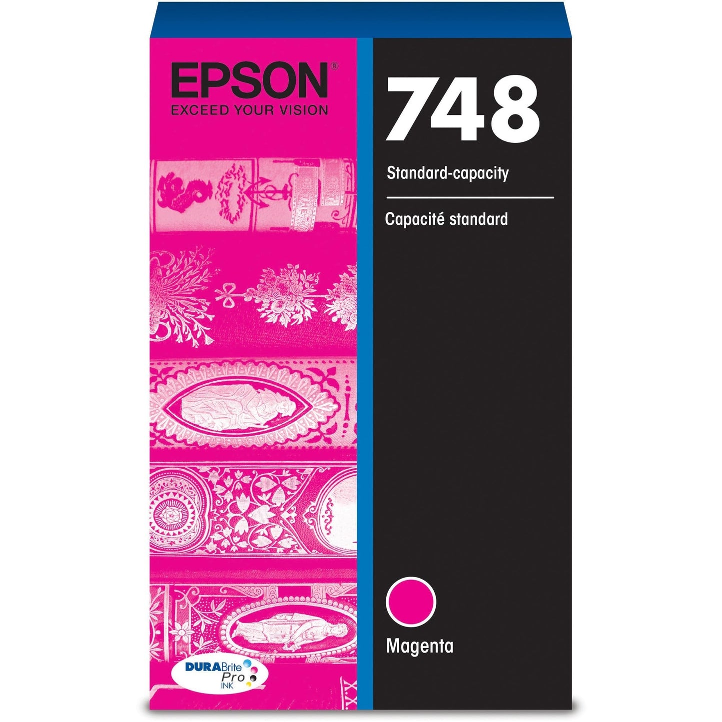 Epson 748 DURABrite Pro Ink Standard Capacity Magenta Cartridge (T748320) Works with Workforce WF-6530, WF-6590, WF-8590, WF-6090, WF-8090