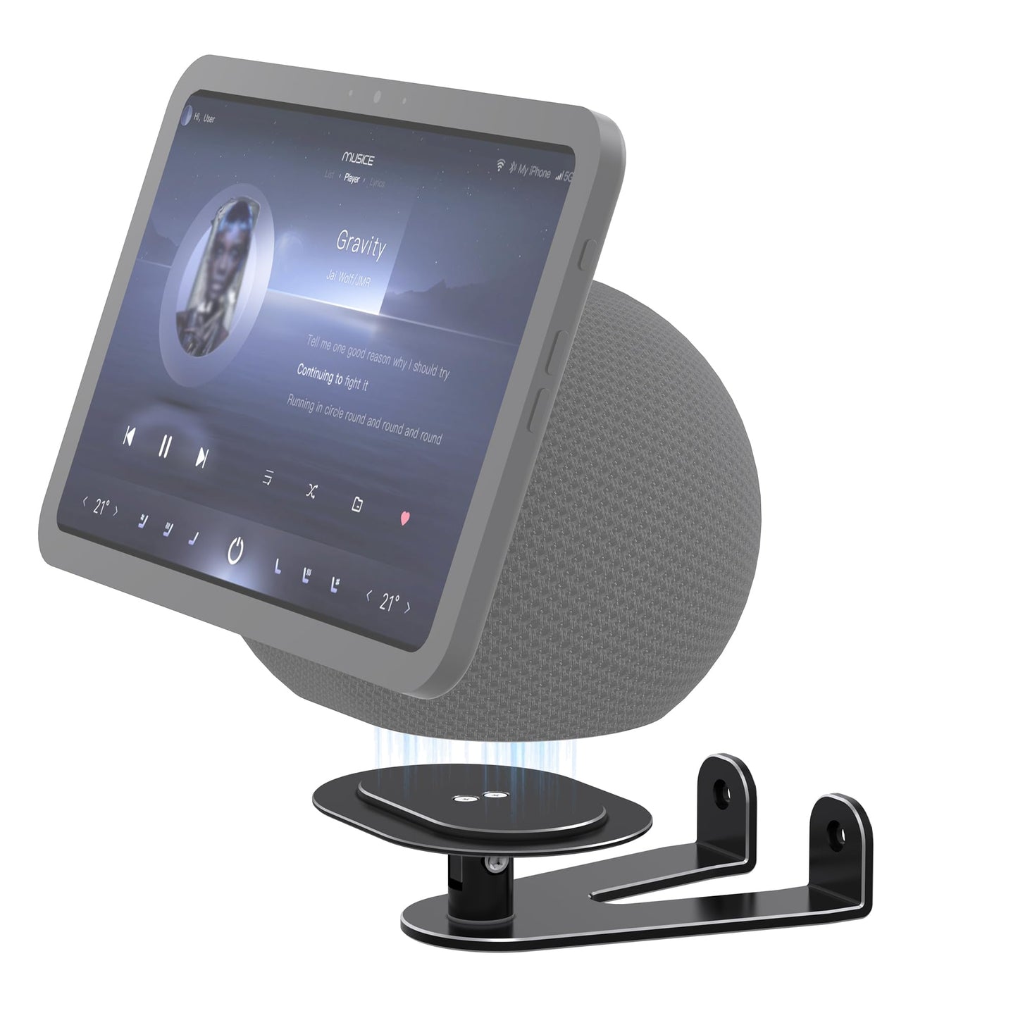 Letlar Adjustable Wall Mount for Echo Show 8 2025 and Echo Show 11, Swivel and Tiltable, Easy Installation Mount, Sturdy and Durable Bracket for