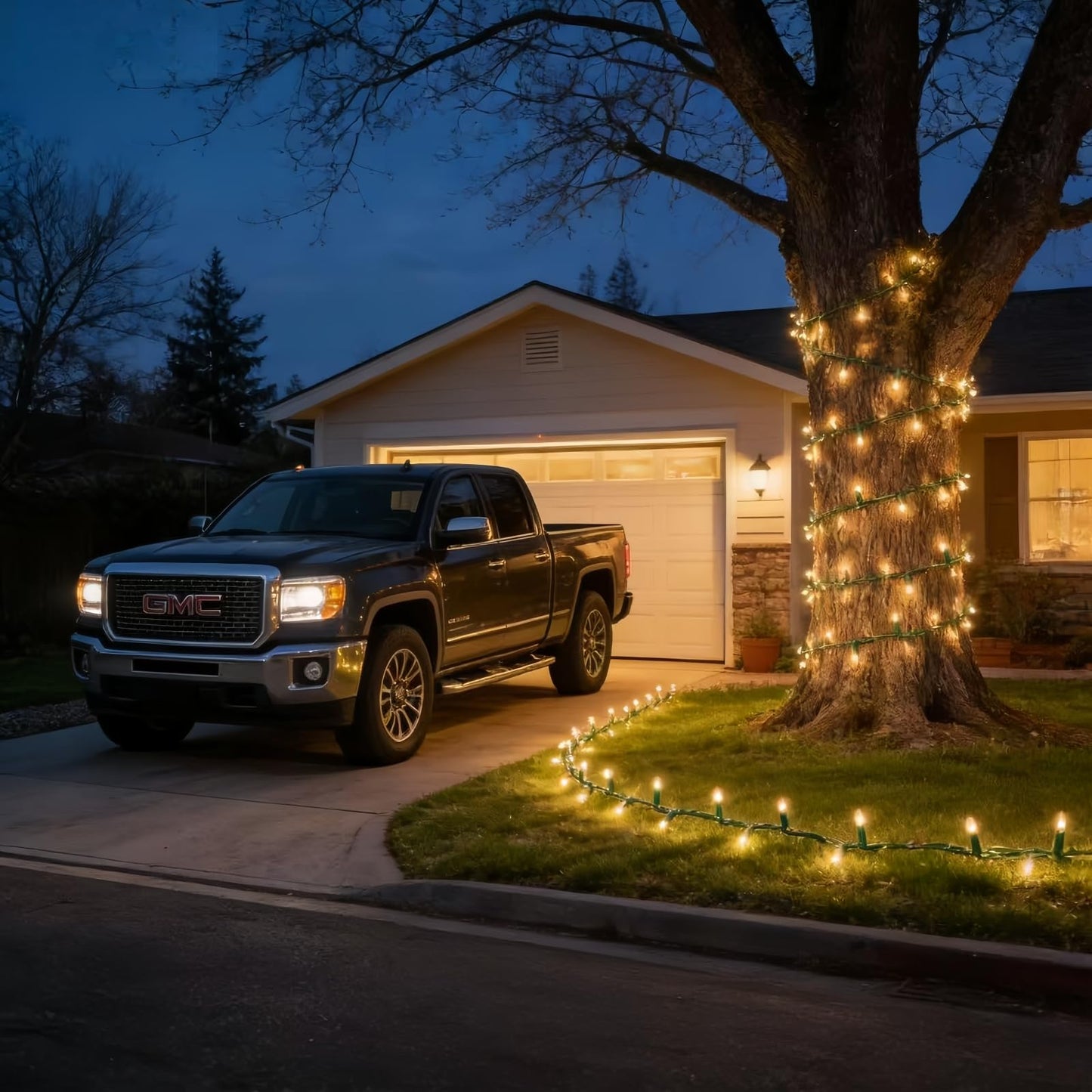 LUCKY SHINE 150 LED Warm White Christmas Lights, UL Certified and Commercial Grade Green Wire String Lights 50 Ft, for Indoor and Outdoor Use.