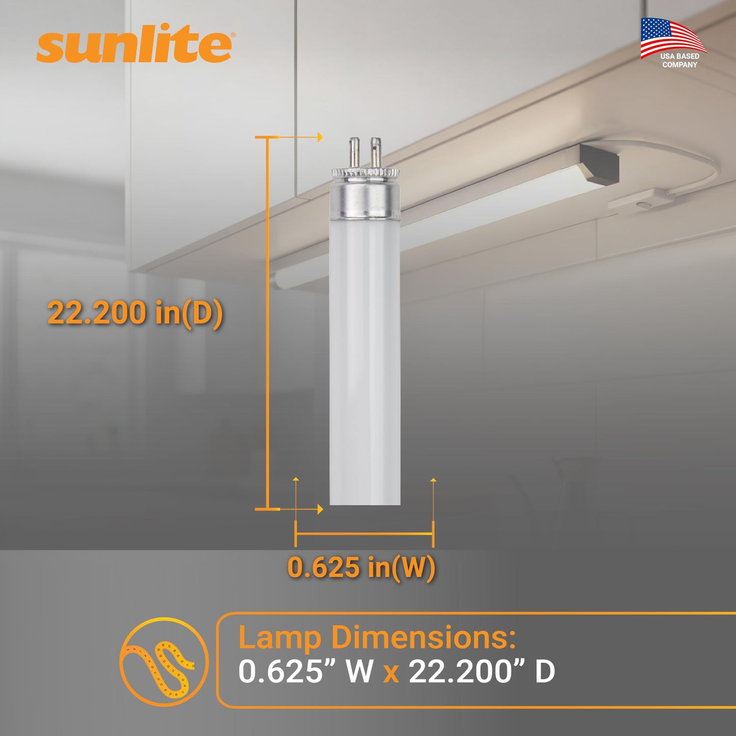 Sunlite 30305 F14T5/835 2 Foot T5 Linear Fluorescent Lamp, 14 Watts, 1200 Lumens, 3500K Neutral White, Miniature G5 Bi-Pin Base, ROHS Compliant, High