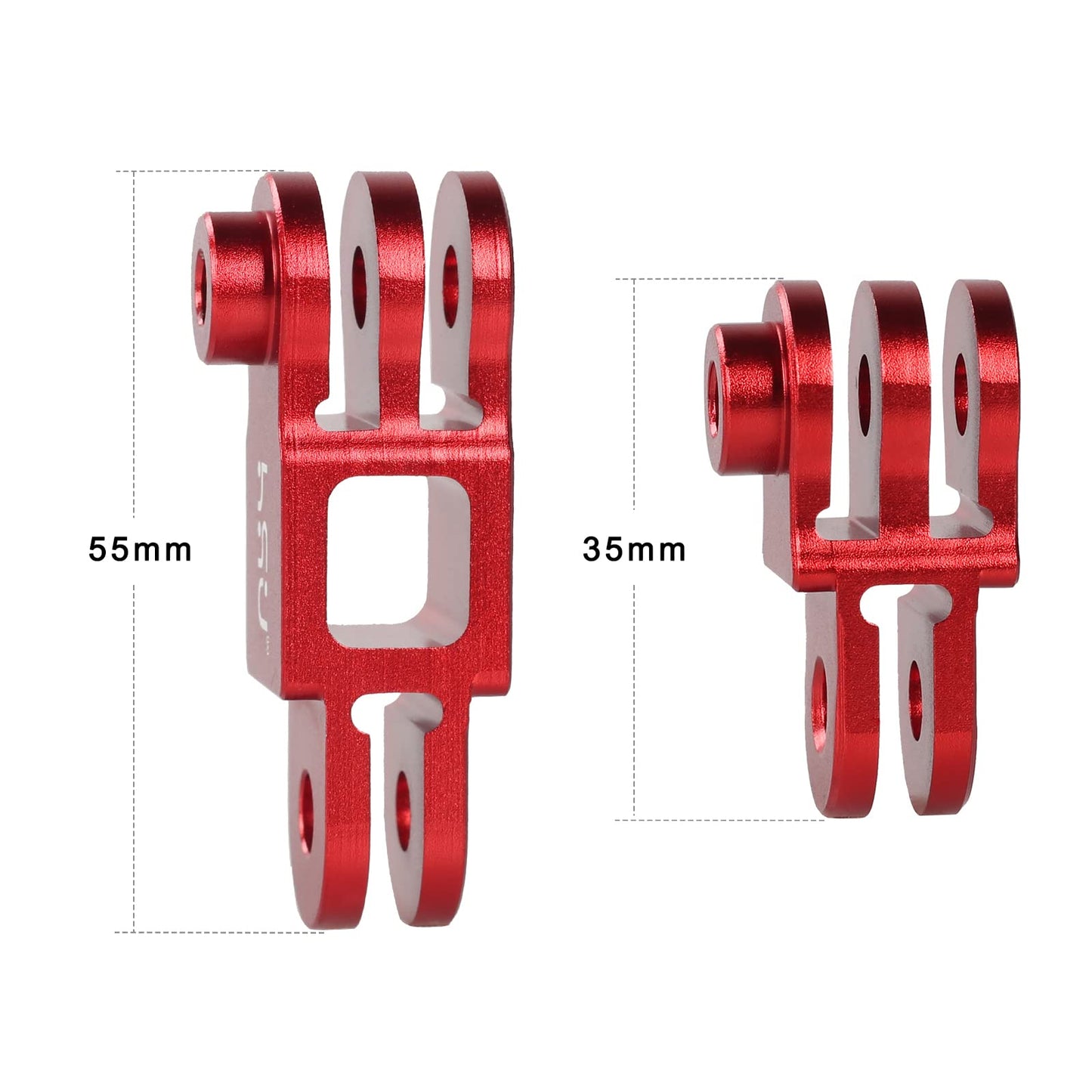 HSU Aluminum Alloy Metal Adjust Arm Straight Joints Mount, Same Direction Straight Joints Mount for Go Pro Hero 13/12/11/10/9/8/7/6/5 Black,Session