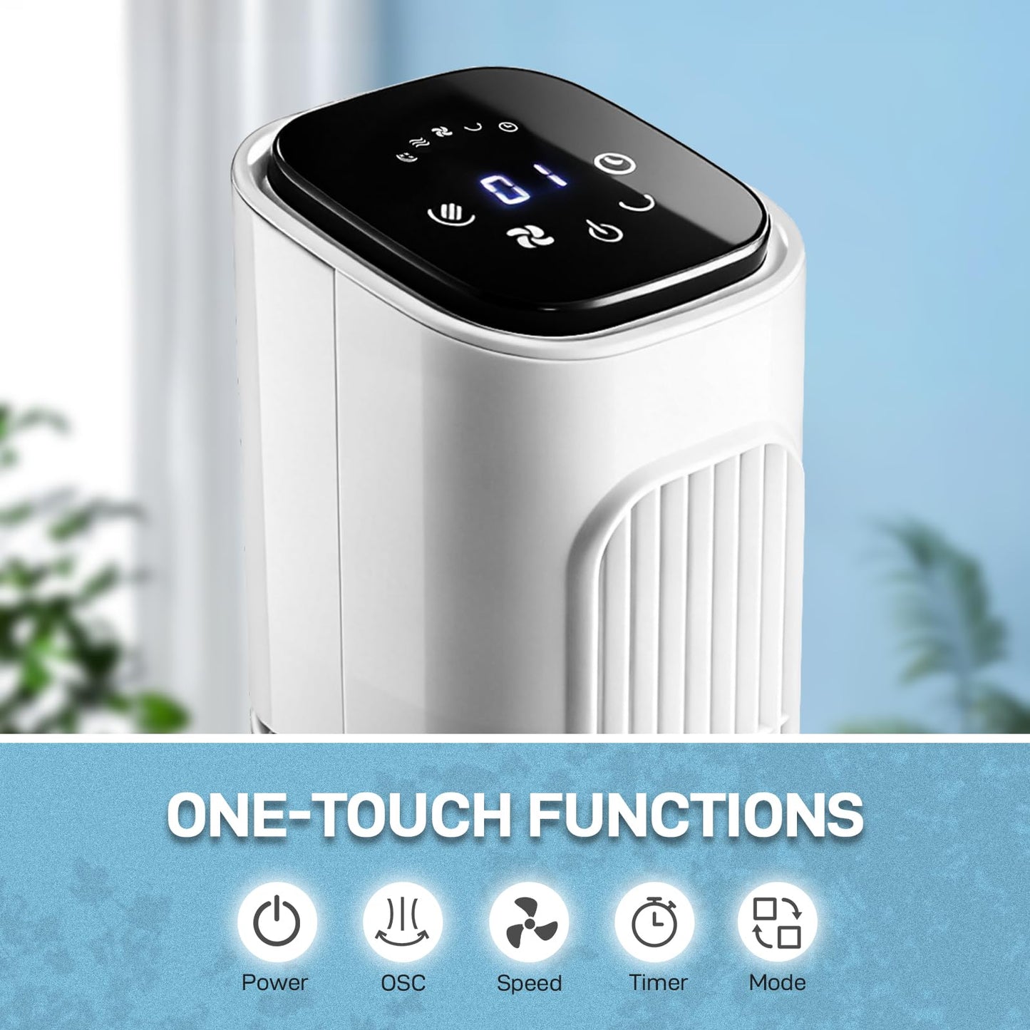NXzeksohx 110V 45W 36 inches, cylindrical tower fan, touch, with remote control 3 modes
