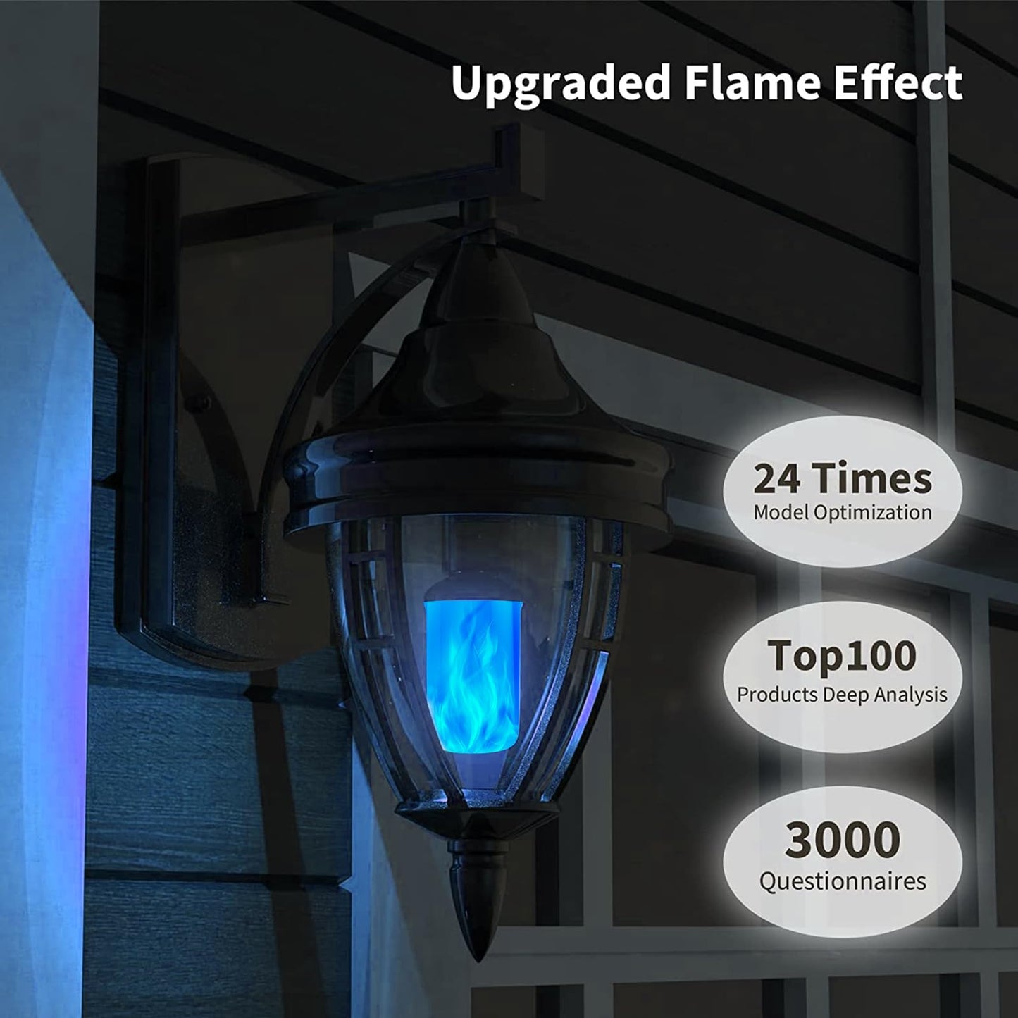 Morsatie ?Upgraded Flame LED Flame Light Bulbs, 4 Modes Flickering Light Bulbs with Upside Down Effect, E26 Fire Light Bulb for Christmas Halloween