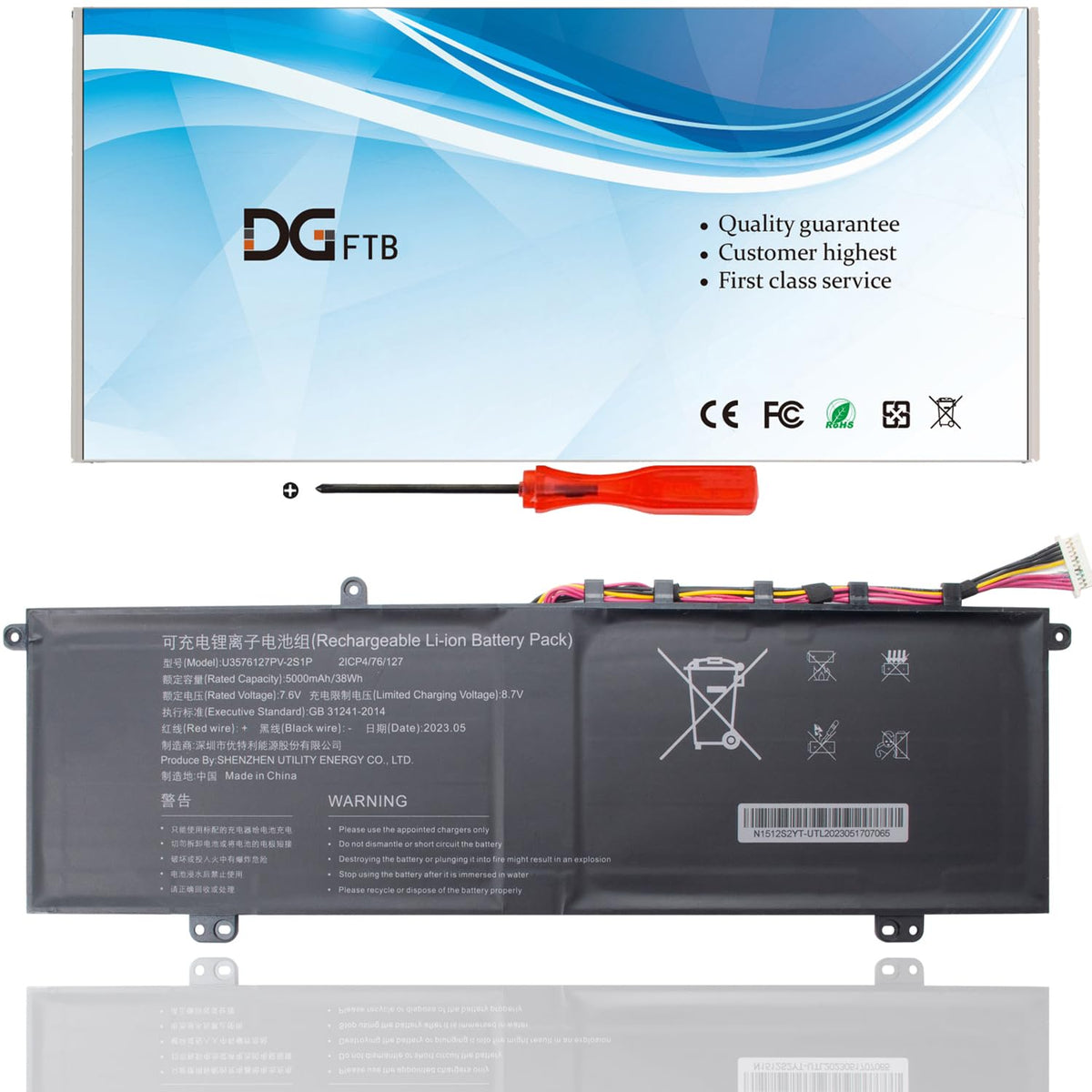 DGFTB U3576127 U3576127PV U3576127PV-2S1P Laptop Battery for Gateway GWTN156-11 GWTN156-11BK GWTN156-11BL GWTN156-11GN GWTN156-11RD RTDPART 5080270P