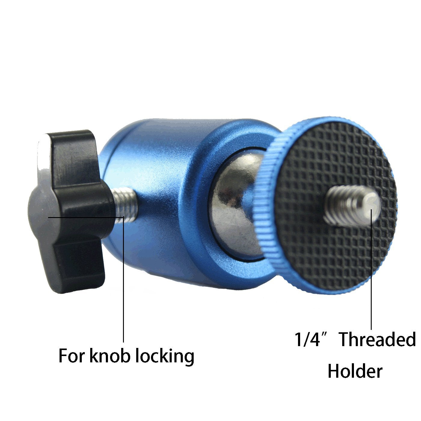 EXMAX Mini Ball Head Aluminum Alloy Tripod Ball Head with 1/4" Screw Thread Base Mount 360 Degree Rotatable for Monopods DSLR Cameras HTC Vive