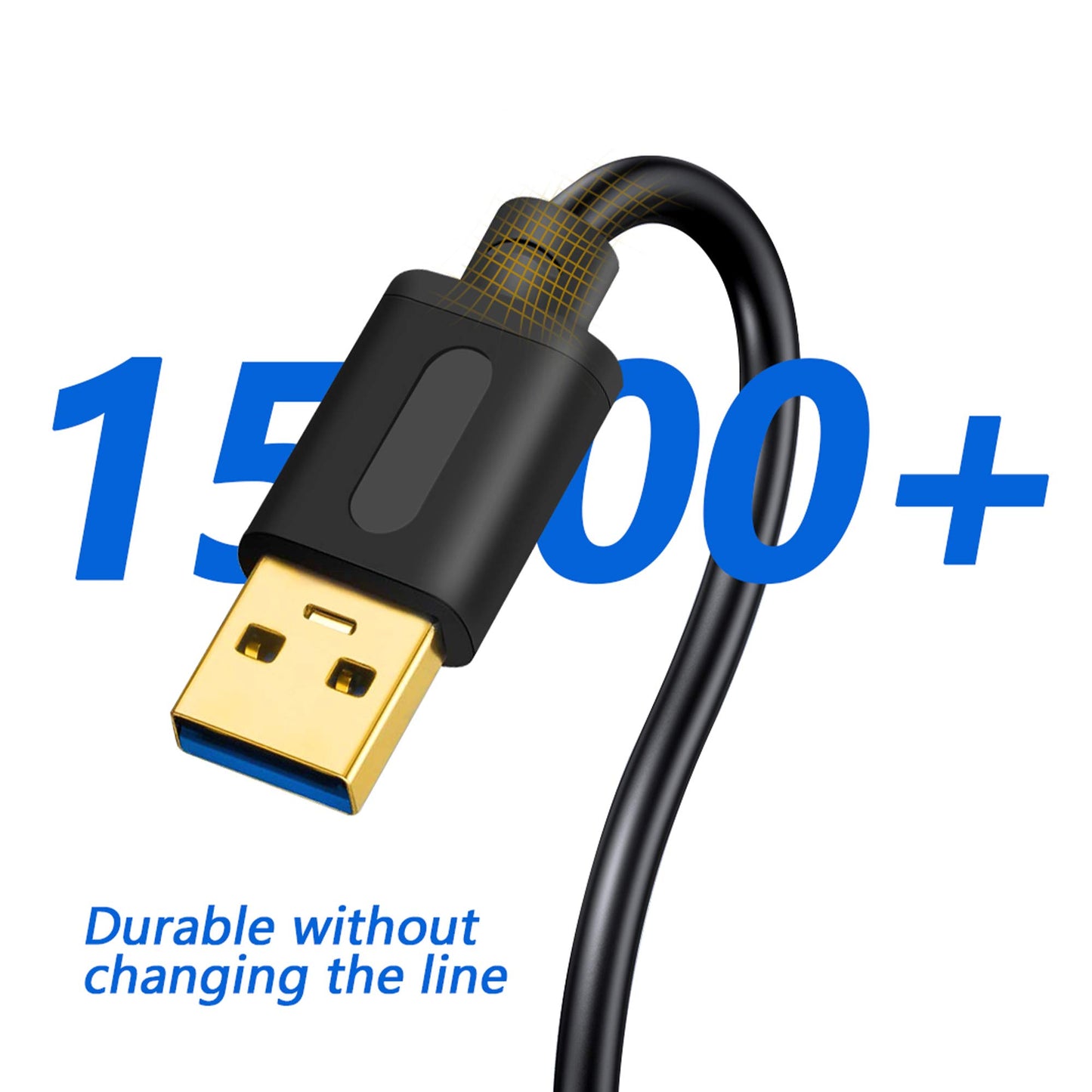 USB 3.0 A to A Male Cable 10Ft, USB Male to Male Cable Double End USB Cord Compatible with Hard Drive Enclosures, DVD Player, Laptop (10FT)