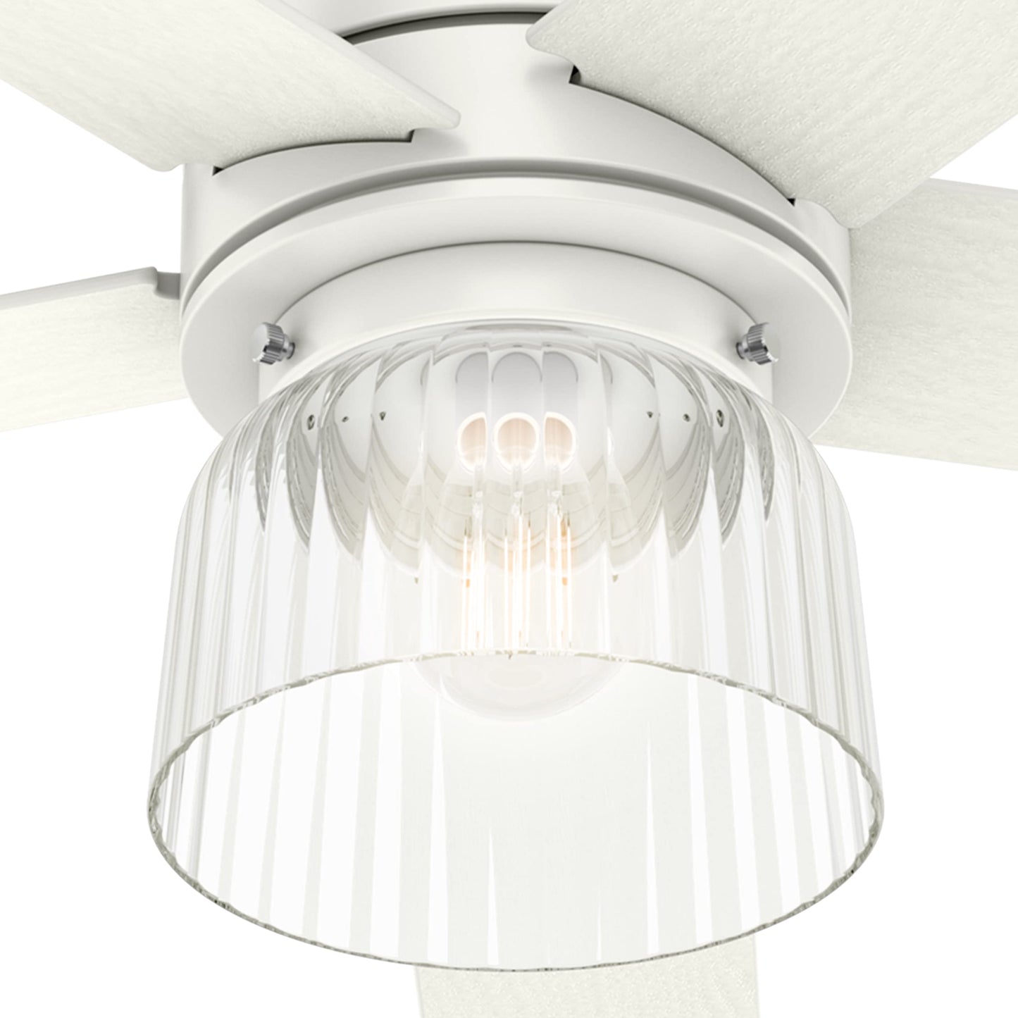 Hunter Fan 52 inch Fresh White Finish Indoor Ceiling Fan with Light Kit (Renewed)