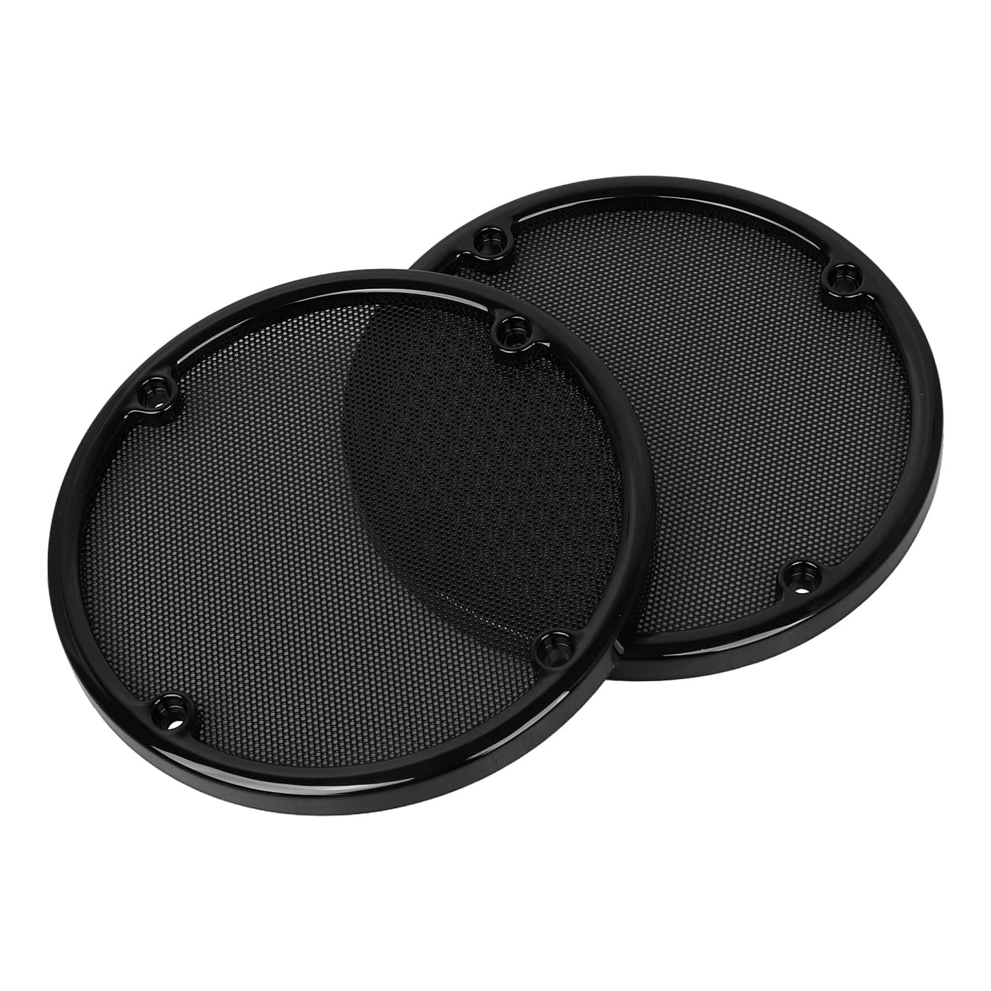 SHMTOOL Black Rear Speaker Trim Grill Cover for Harley Touring Electra Glide FLHTC 1996-2013 Street Glide FLHX 2006-2013, ABS Plastic Trim Ring+Metal