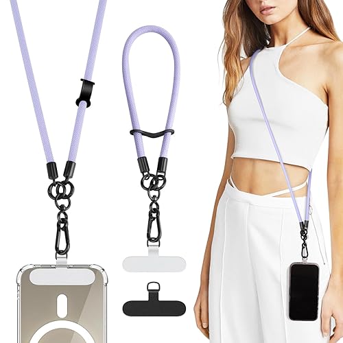 TiMOVO Universal Phone Lanyard Crossbody, Adjustable Anti-Theft Phone Strap Crossbody for Phone Cases, Cell Phone Neck Lanyard Wrist Strap for Women