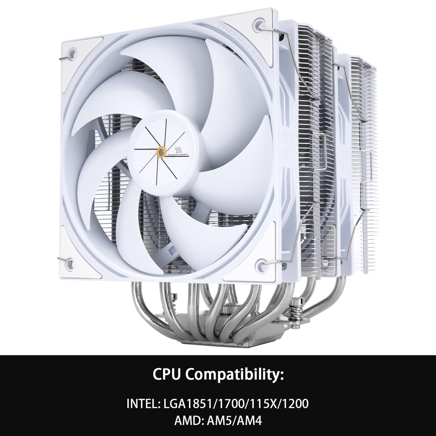 Thermalright Peerless Assassin 120 White V3 CPU Air Cooler, High-Performance Heat Pipes, Dual Towers Cooling, with Dual PWM Fans,Desktop Cooler