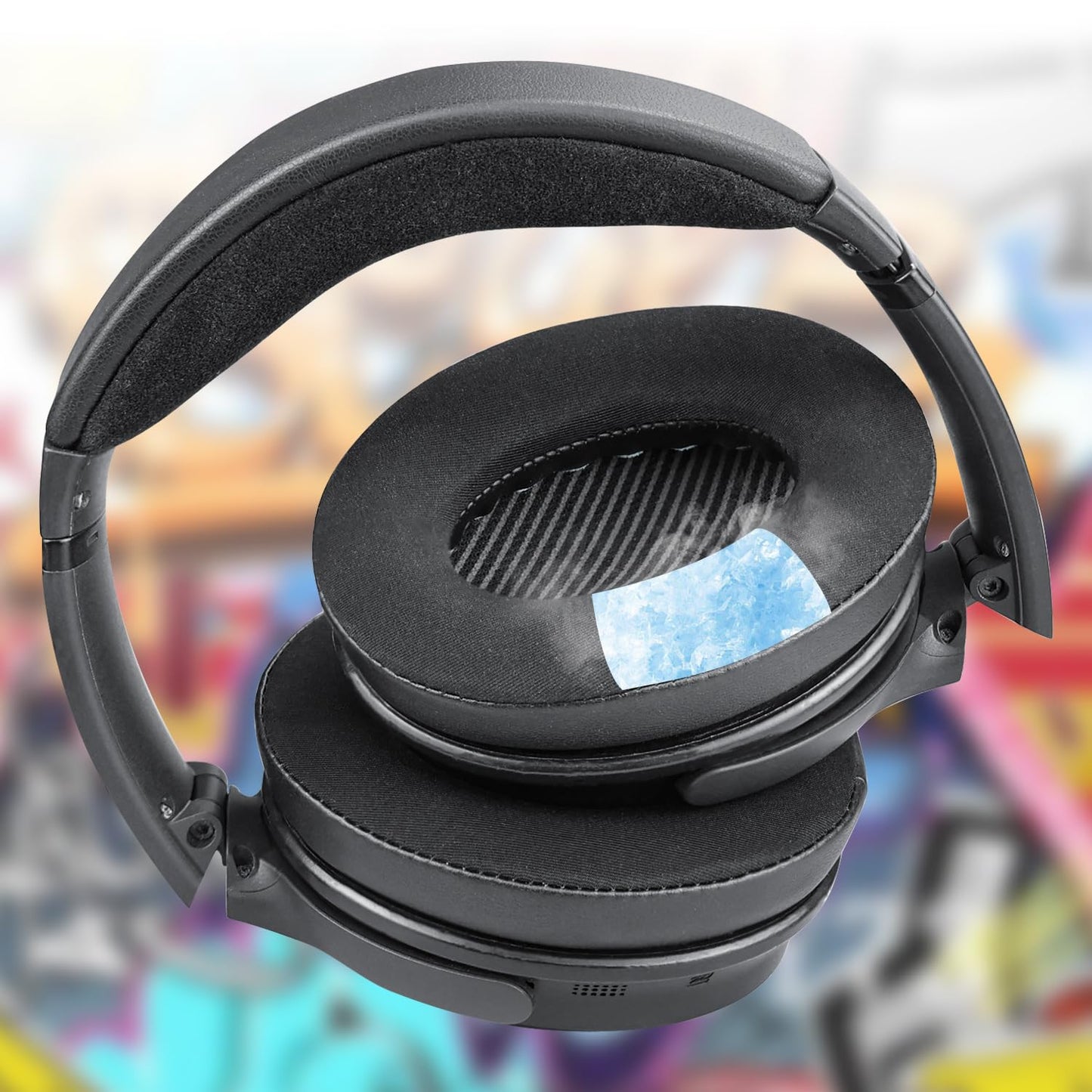 SoloWIT Cooling-Gel Replacement Ear Pads for Bose QuietComfort 35 (QC35) and Quiet Comfort 35 II (QC35 II) Over-Ear Headphones, Earpads Cushions