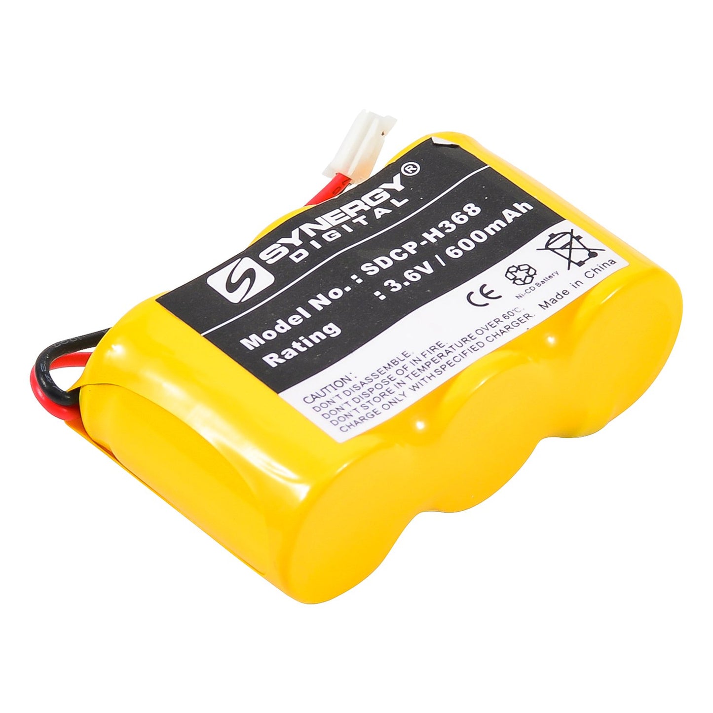 GE 5-2729 Cordless Phone Battery 1X3-2/3AF/D - 3.6 Volt, Ni-CD 600mAh - Cordless Phone Replacement Battery