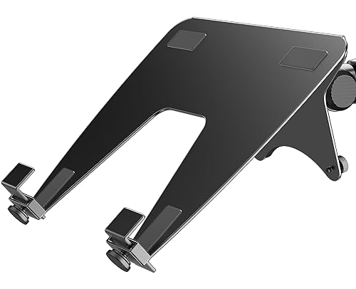 ergounion Laptop Tray for Monitor Arm - VESA Mount 100x100mm, Laptops up to 17.3in & 28.6lbs - Notebook Tray Office Desk Accessories - Black