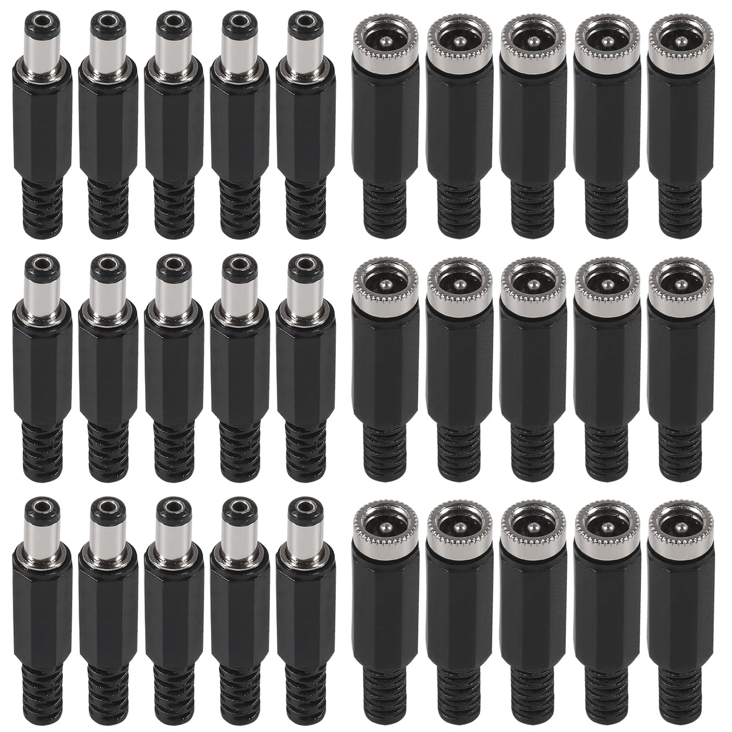 30PCS DC Socket 5.5mmx2.1mm Female DC Male Female Connectors Jack Socket Power Adapter Connector(15 Pairs)