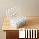 7 Case Portable Cable Storage Box with Handle and Label Stickers, Travel Cord Organizer for Charging Cables, USB Wires, Earphones - Drawer
