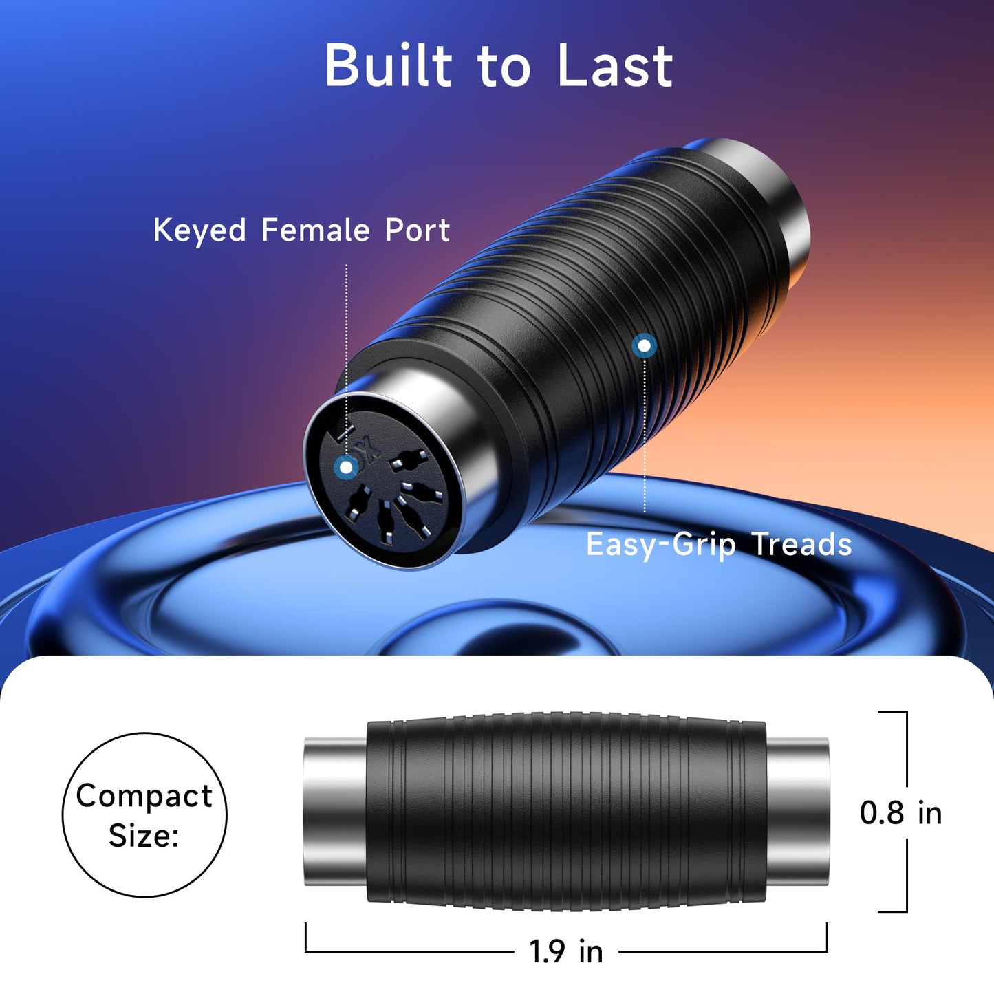 Cable Matters 2-Pack 5 Pin DIN MIDI Coupler Gender Changer (MIDI Extender Adapter)
