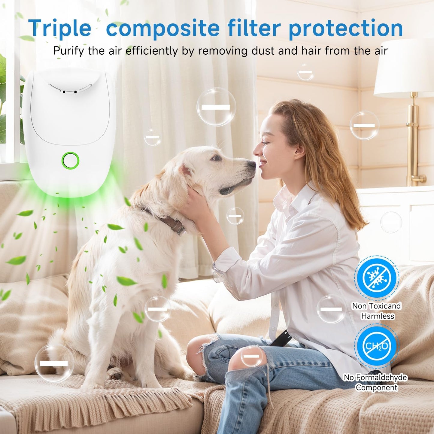 Plug in Air Ionizers, 4 Pack Two-Speed Negative Ion Air Purifier