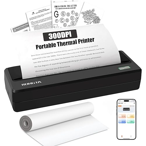 Portable Printer Wireless, Bluetooth WiFi Printers for Home Use, Small Inkless Thermal Printer for Travel, Supports 8.5" x 11" US Letter&A4 Size