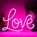 YUEYYNS Love Neon Sign Pink Neon Light Love Led Wall Signs USB Powered Light Signs for Girl Bedroom Christmas Valentine's Day Mother's Day Wedding