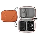 FSIDIWT Carrying Case for DJI Osmo Action 5 Pro/4/3, Portable PU Storage Travel Bag for DJI Osmo Action 5 Pro/4/3 Accessories (Orange)