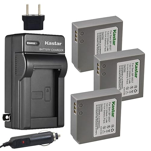 Kastar 3 Pack Battery +Charger for Samsung IA-BP85ST IA-BP85NF HMX-H100 HMX-H104 HMX-H105 HMX-H106 SC-HMX10 HMX20C SC-MX10 SC-MX20 SMX-F30 SMX-F33