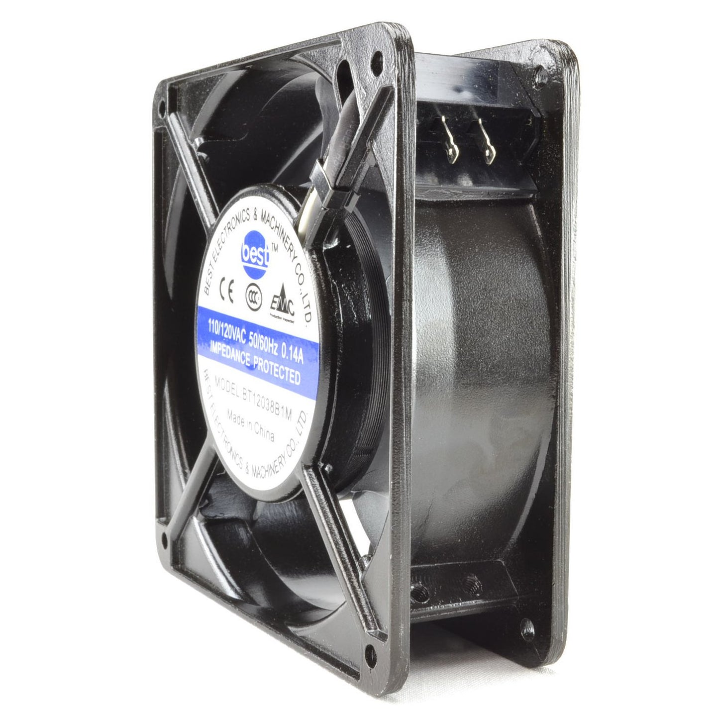 Best Electronics 120x120x38mm AC Fan with Thermal Switch BT12038B1M & 36" power cord