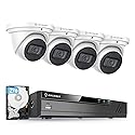 Amcrest 4K POE Security Camera System with 4K 8Ch PoE NVR (4) x 8 Megapixel Turret IP POE Cameras (3840x2160) Pre Installed 2TB Hard Drive