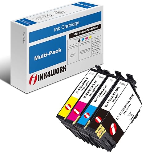 INK4WORK 288XL Remanufactured Ink Cartridge Replacement for Epson T288XL T288 XL Expression XP-330 XP-340 XP-430 XP-434 XP-440 XP-446 Printers