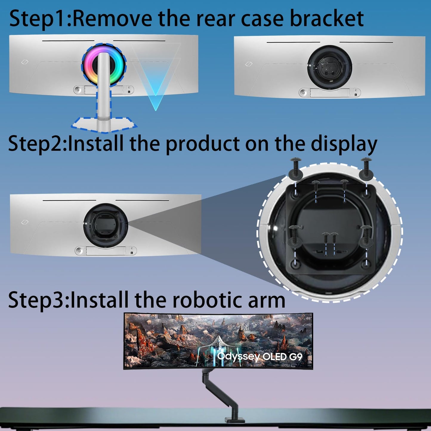 OLED Odyssey G9 Mount Compatible with Samsung OLED Odyssey G9 49'' Monitor(Fits LS49CG954SNXZA,LS49CG932SNXZA,LS49DG934SNXGO,LS49DG956SNXGO)