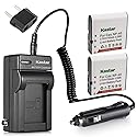 Kastar Battery (X2) & Travel Charger for Cas NP-40 and Exilim Z400 FC100 FC150 FC160S P505 P600 P700 Z100 Z1000 Z1050 Z1080 Z1200 Z200 Z30 Z300 Z40