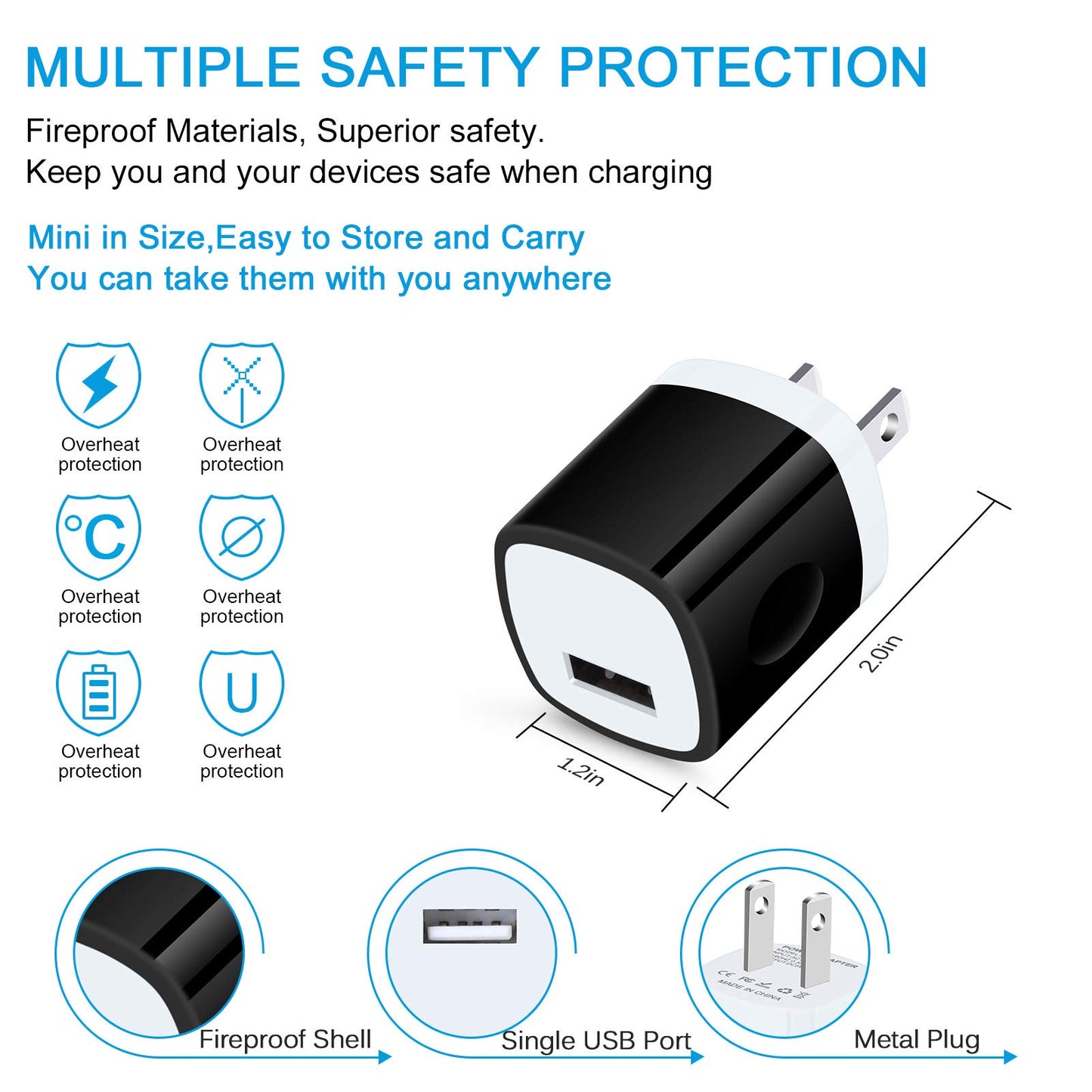 USB Type C Wall Charger Plug 5V 1A Power Adapter for Samsung Galaxy S22 S21s Ultra 5G S20 S10 S9 Plus Note 20 Note10 9 8, LG V70 V60 ThinQ G8 G6