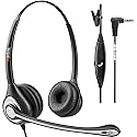 Wantek Phone Headset with Microphone Noise Cancelling,Telephone Headset 2.5mm Jack Compatible with Panasonic AT&T Uniden Cisco Linksys Grandstream