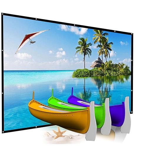 200 Inch Portable Projector Screen Outdoor, YF2009SZ 16:9 Foldable HD Large Thick Canvas Movie Screen for Home Theater Office Presentation Outside