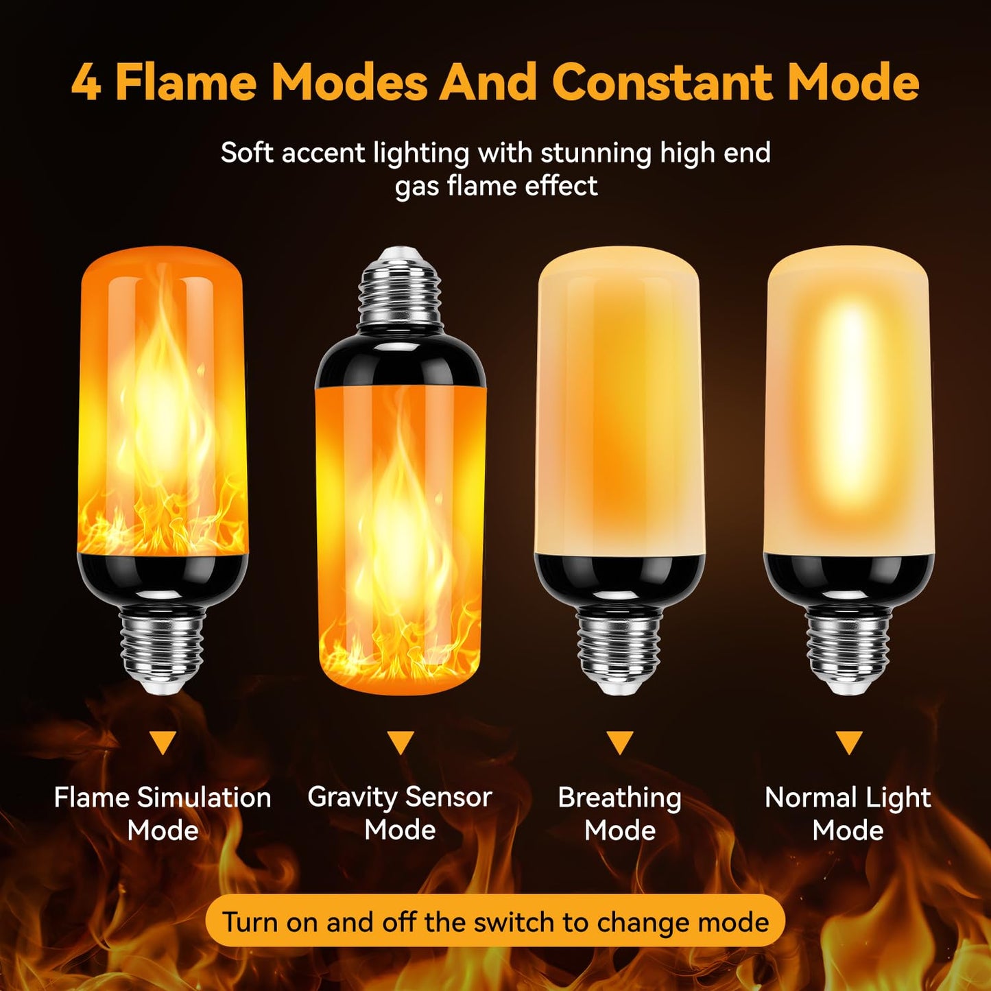 Alnbutp Gen2 Flame Core LED Light Bulbs, E26 Base