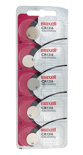 Maxell Lithium Battery CR1216 Pack of 5 Batteries