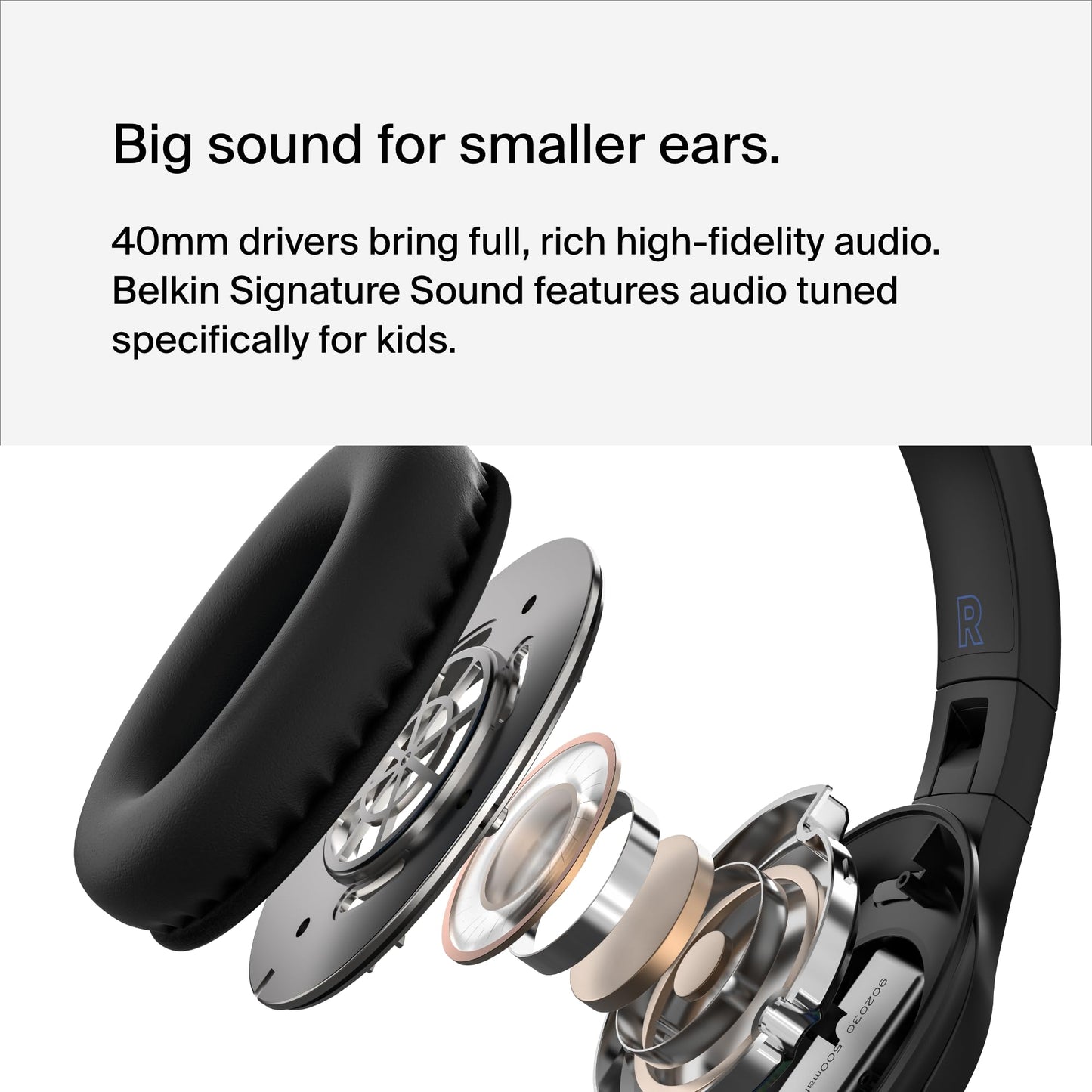 Belkin SoundForm Inspire Bluetooth Kids Headphones, 35H Battery Life