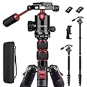 JOILCAN Camera Tripod, 83" Heavy Duty Aluminum Tripod for DSLR/Camera/Smartphone - with Handle, Converts to Monopod, Holds 35lbs