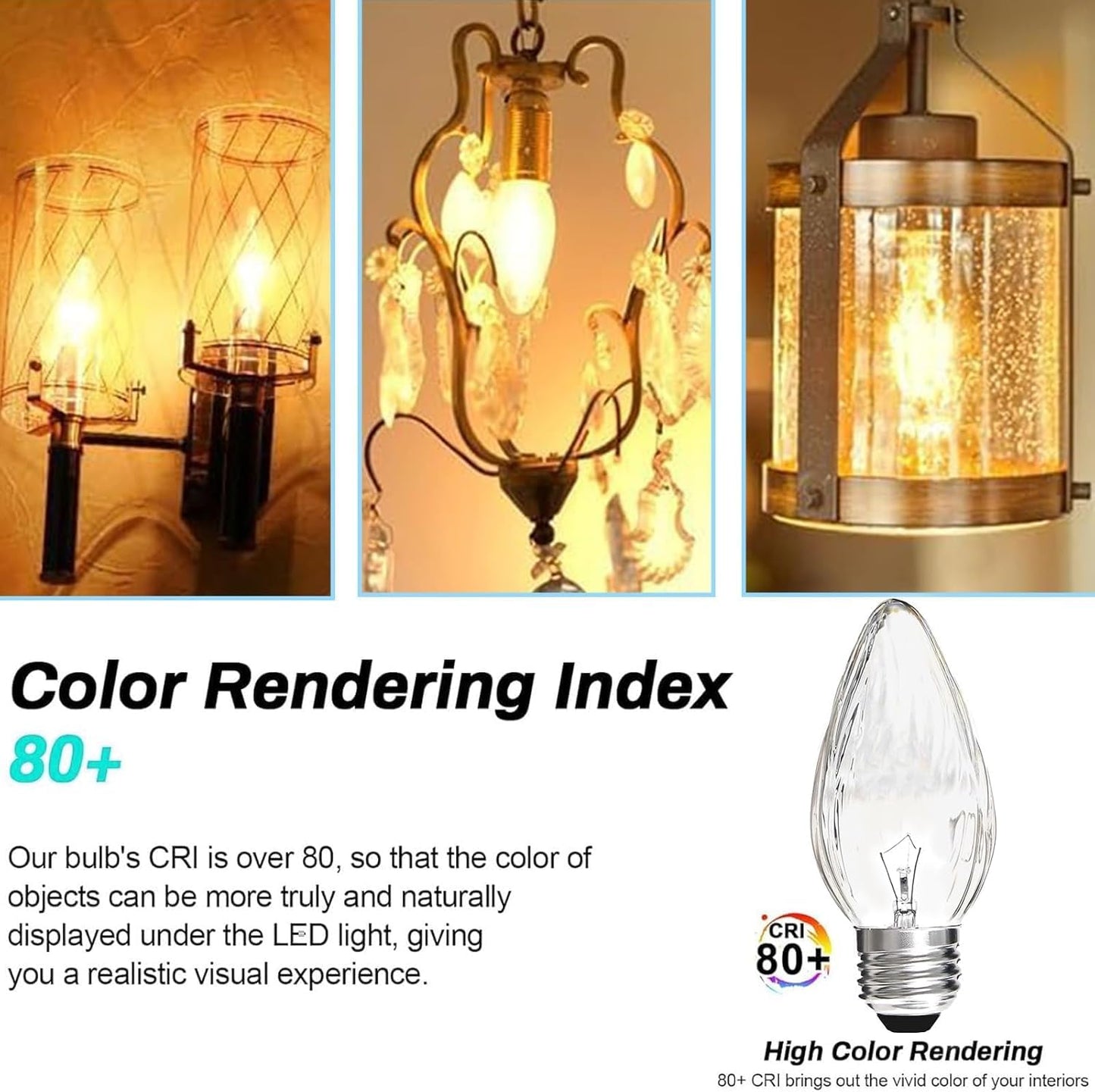 F15 40W Incandescent Light Bulbs, Daylight White 5000K,ge Light Bulbs 40 watt,Dimmable,E26 Medium Base,Vintage Wrinkle Glass Cover 4PACK