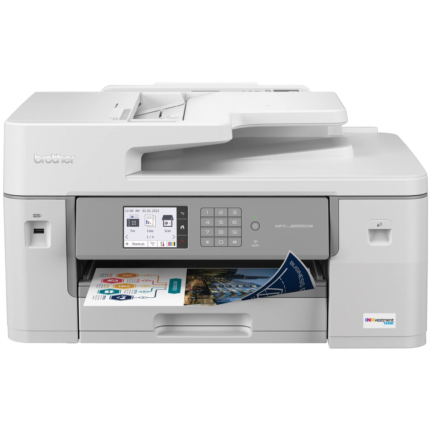 Brother MFC-J6555DW INKvestment Tank Color Inkjet All-in-One Printer with up to 1 Year of Ink in-box1 and 11” x 17” Print, Copy, scan, and fax