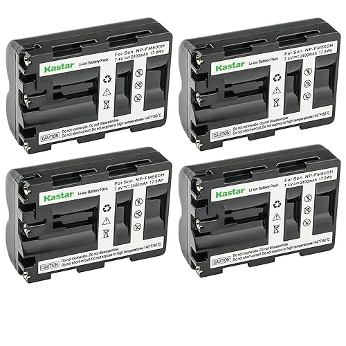 Kastar Battery (4-Pack) for Sony NP-FM500H and DSLR-A100, A200, A300, A350, A450, A500, A550, A560, A580, A700, A850, A900, Alpha SLT A57, A58, A65