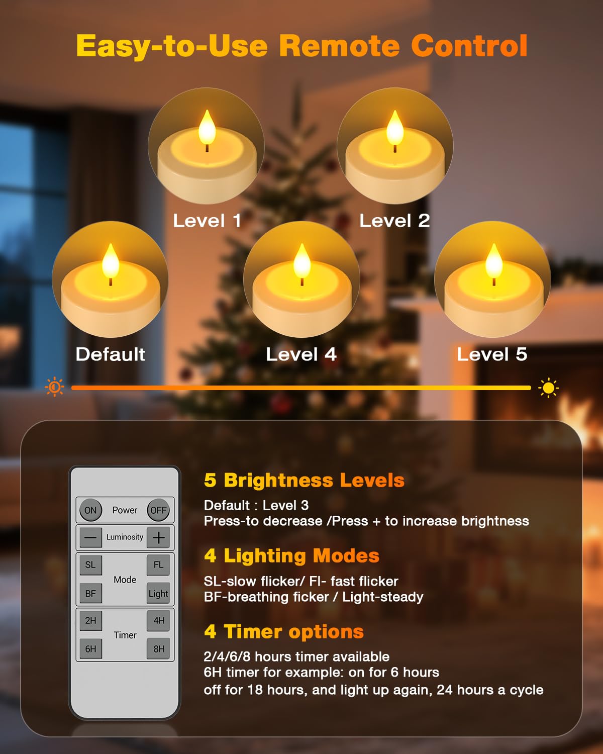 Yme Rechargeable Flameless Pillar Candles with Remote & Magnetic Charging Base, 4PCS Waterproof LED Flickering Candles with Timer for Indoor Outdoor