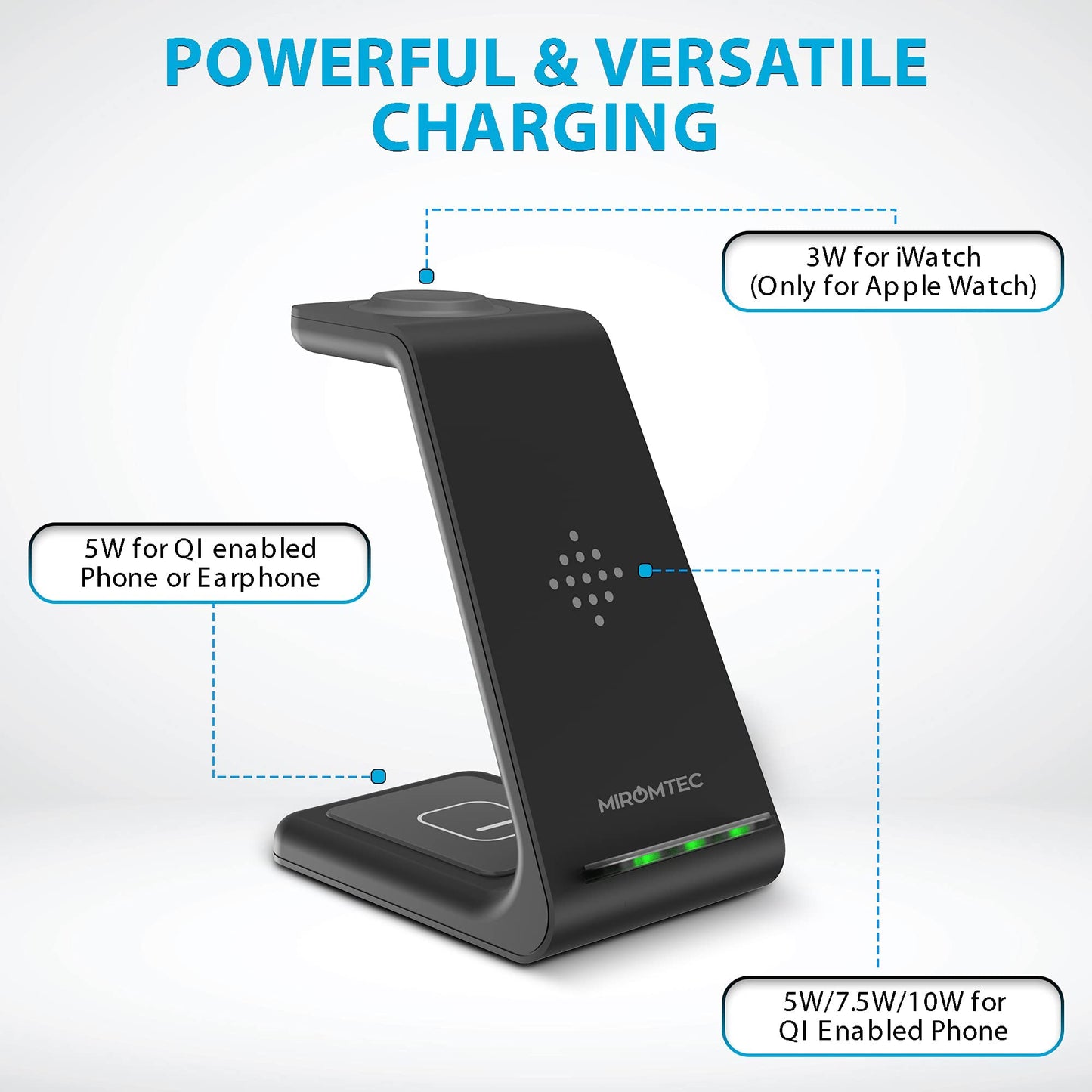 Charging Station for Multiple Devices,3 in 1 Fast Charging Dock for iPhone Series 14/13/12/11/X/8 Plus,Airpods, Desk Wireless Charger for Apple Watch