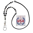 Hidden Hollow Beads Beaded Women's Handmade USA Lanyard Silicone Strap, Cell Phone Teacher Nurse Keys Keychain Exersize ID Card Badge Holder