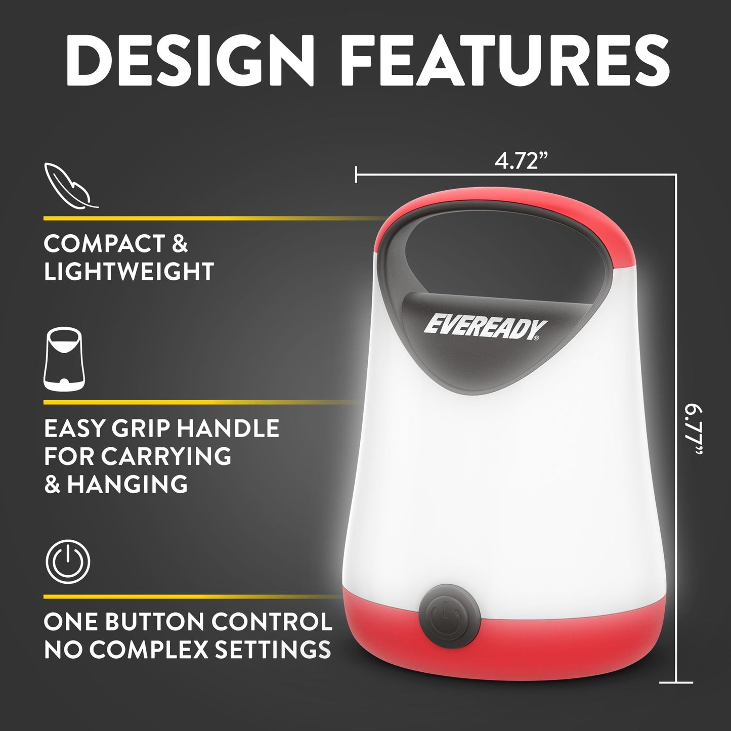 Eveready LED Camping Lantern X-250 (2-Pack), Super Bright Tent Lights, Rugged Water Resistant LED Lanterns, 100 Hour Run-time (Batteries Included)