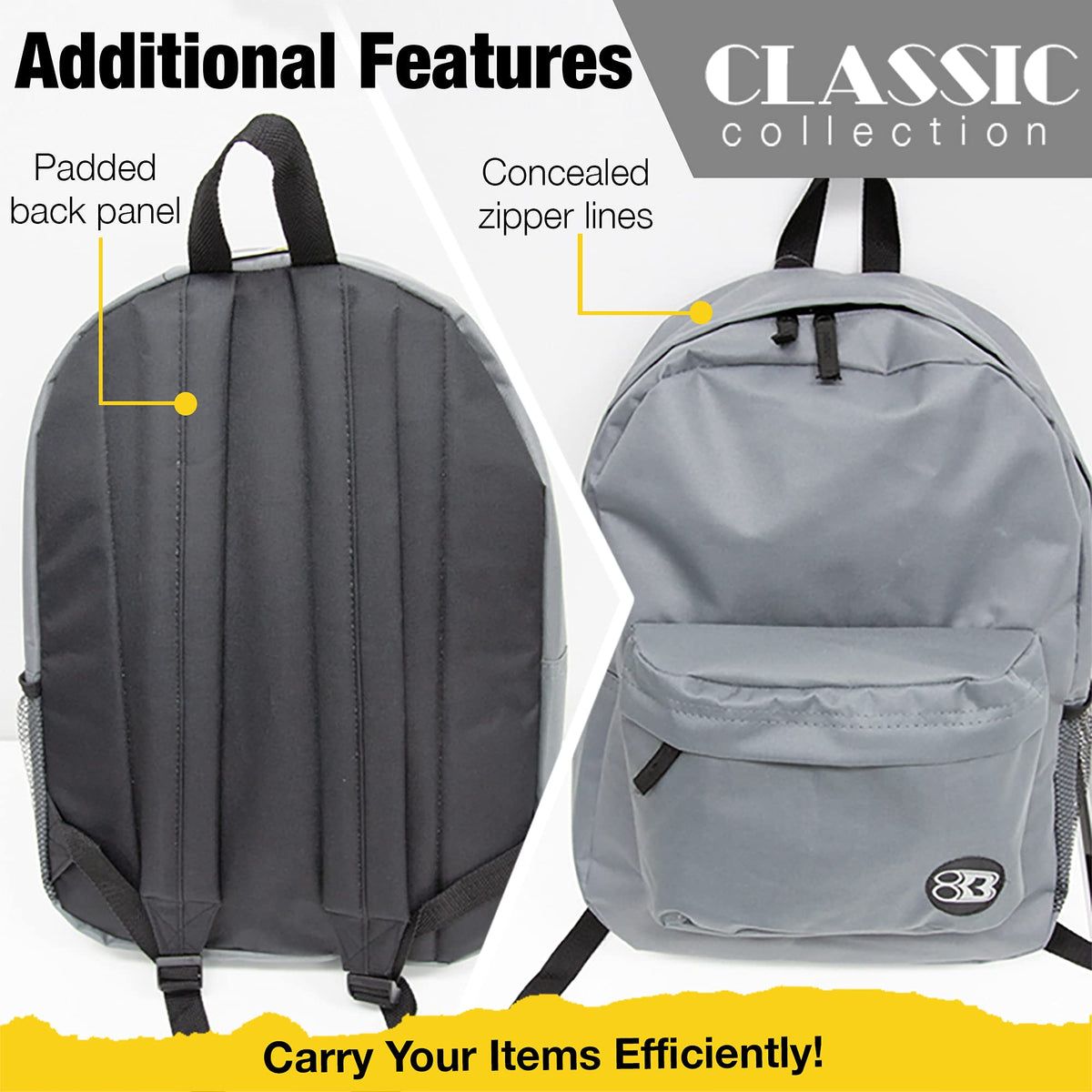 BAZIC PRODUCTS 17 in Mustard Classic School Backpack