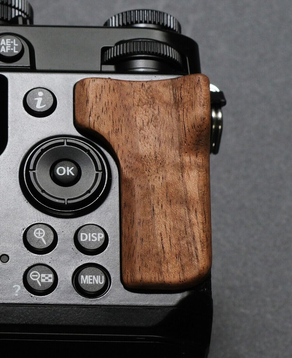 Wood Wooden Thumb Up Grip Sticker Finger Handle for ZF Camera (Walnut)