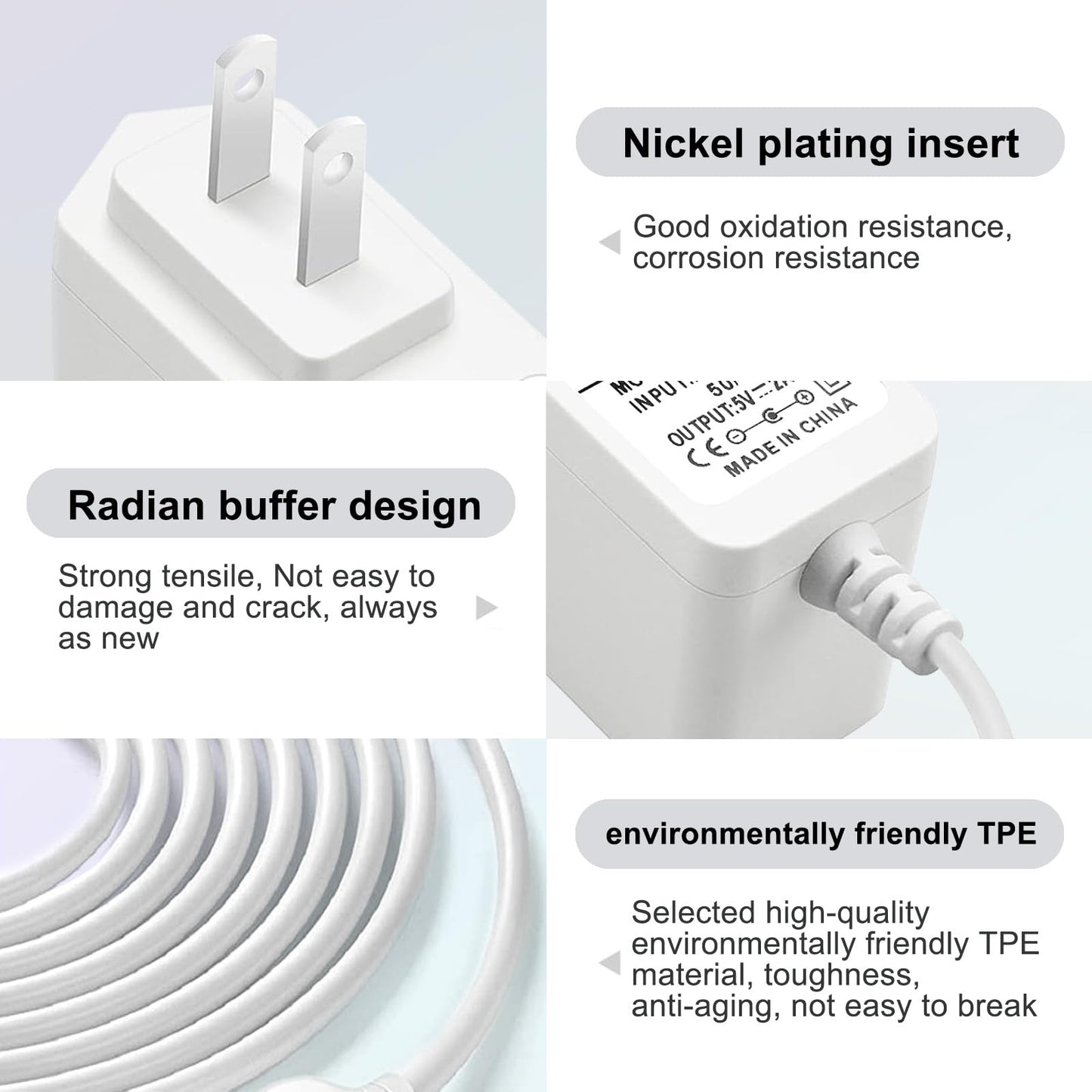 5V 2A AC/DC Adapter Charger Power Cord Replacement for Hatch Baby Rest, Rest+ and Rest Mini Night Light & Sound Machine