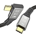 Angusplay USB C Thunderbolt 4 Cable 6.6ft 40Gbps, Right Angle USB4 Braided Cable 90 Degree, 8k 60Hz Display / 100W Charging, Compatible